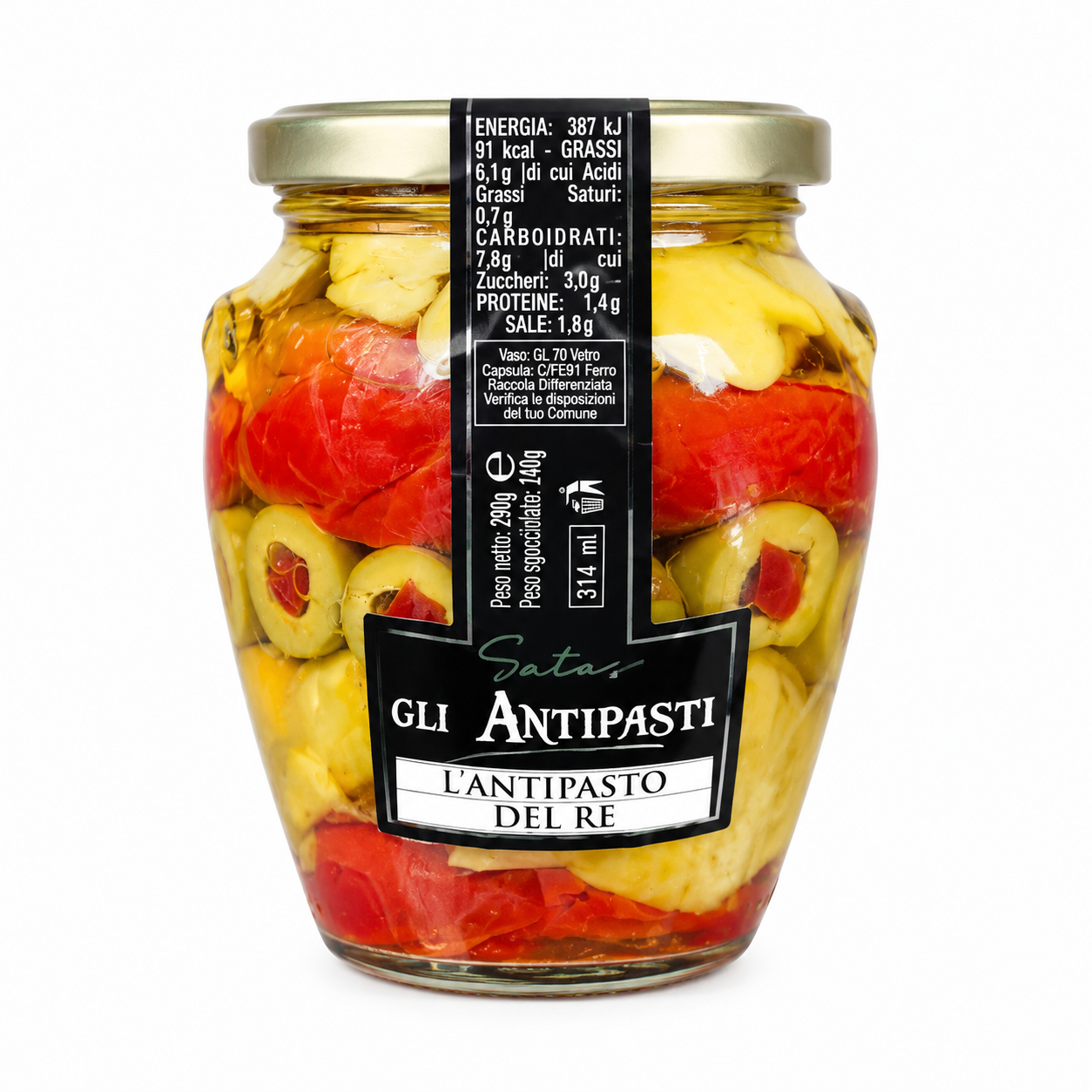 llwnwcnth0.png Антипасті Satos Lantipasto del Re овочевий мікс 290/210 г — изображение 1