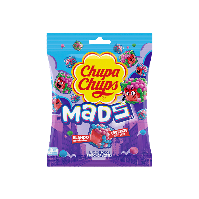 5s1h5q36vx.jpg Жувальні цукерки Chupa Chups Mads Frutas Rojos з лісовими ягодами 115 г - Зображення 1