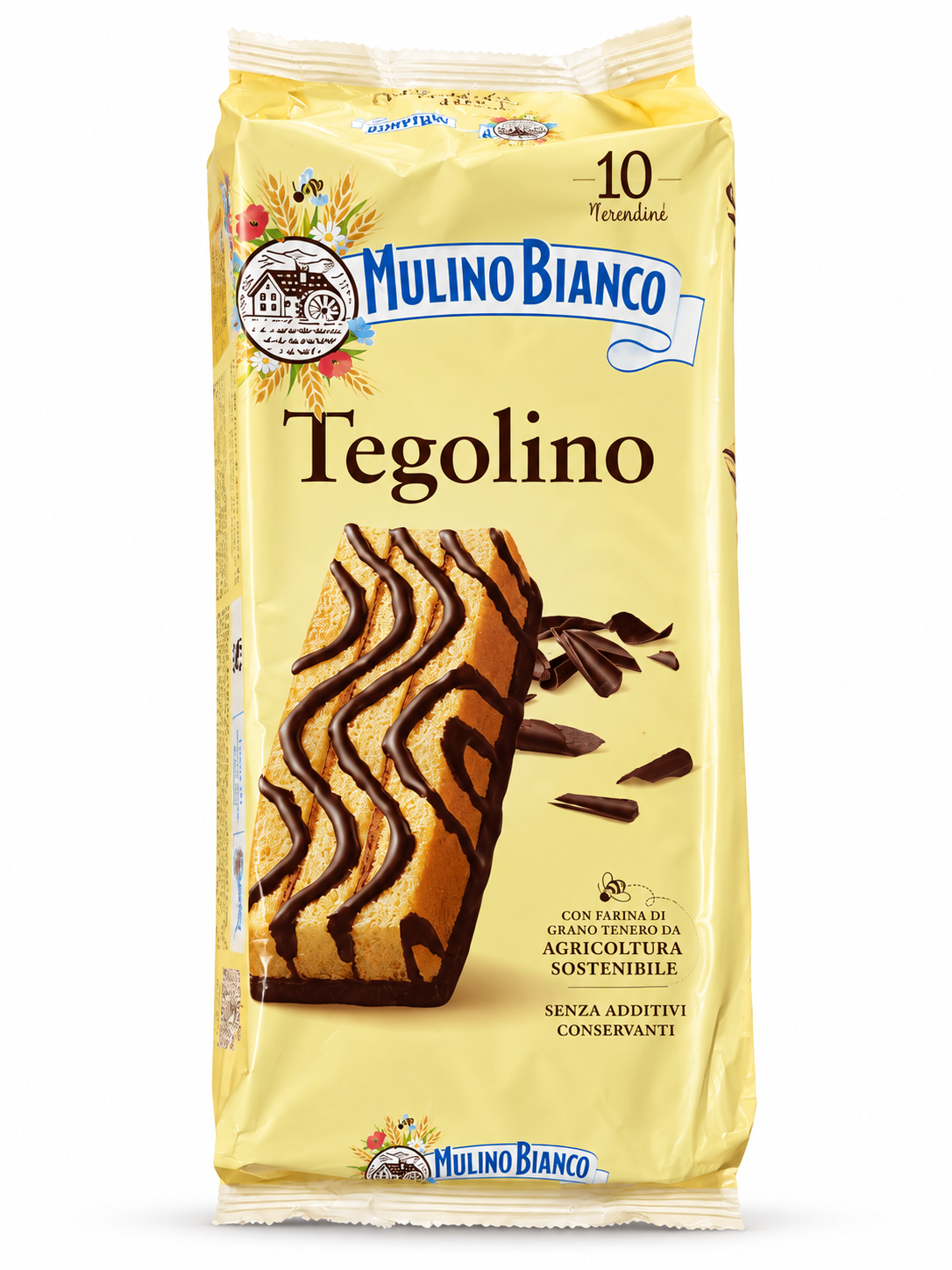 fd5tc6n1tc.png Бісквіт Mulino Bianco Tegolino з шоколадом 10 шт. 350 г — изображение 1