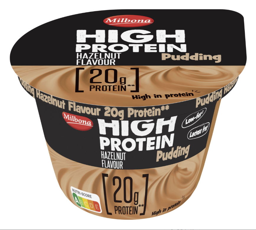 hqc2p7keni.png Пудинг Milbona High Protein протеїновий зі смаком лісового горіха 200 г - Зображення 1