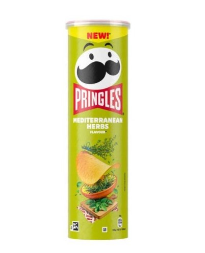 mthjjv1v6l.jpg Чіпси Pringles Mediterranean Herbs зі смаком середземнорських трав 165 г - Зображення 1