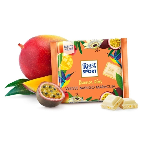 qnju01ima1.jpg Шоколад Ritter Sport Weisse Mango Maracuja (білий з манго,маракуєю) 100 г — изображение 1