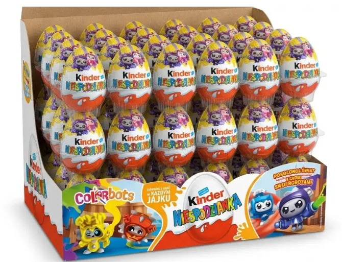 r9keihon77.png Шоколадне яйце Kinder Surprise Color Bots кольорові роботи 20 г - Зображення 1