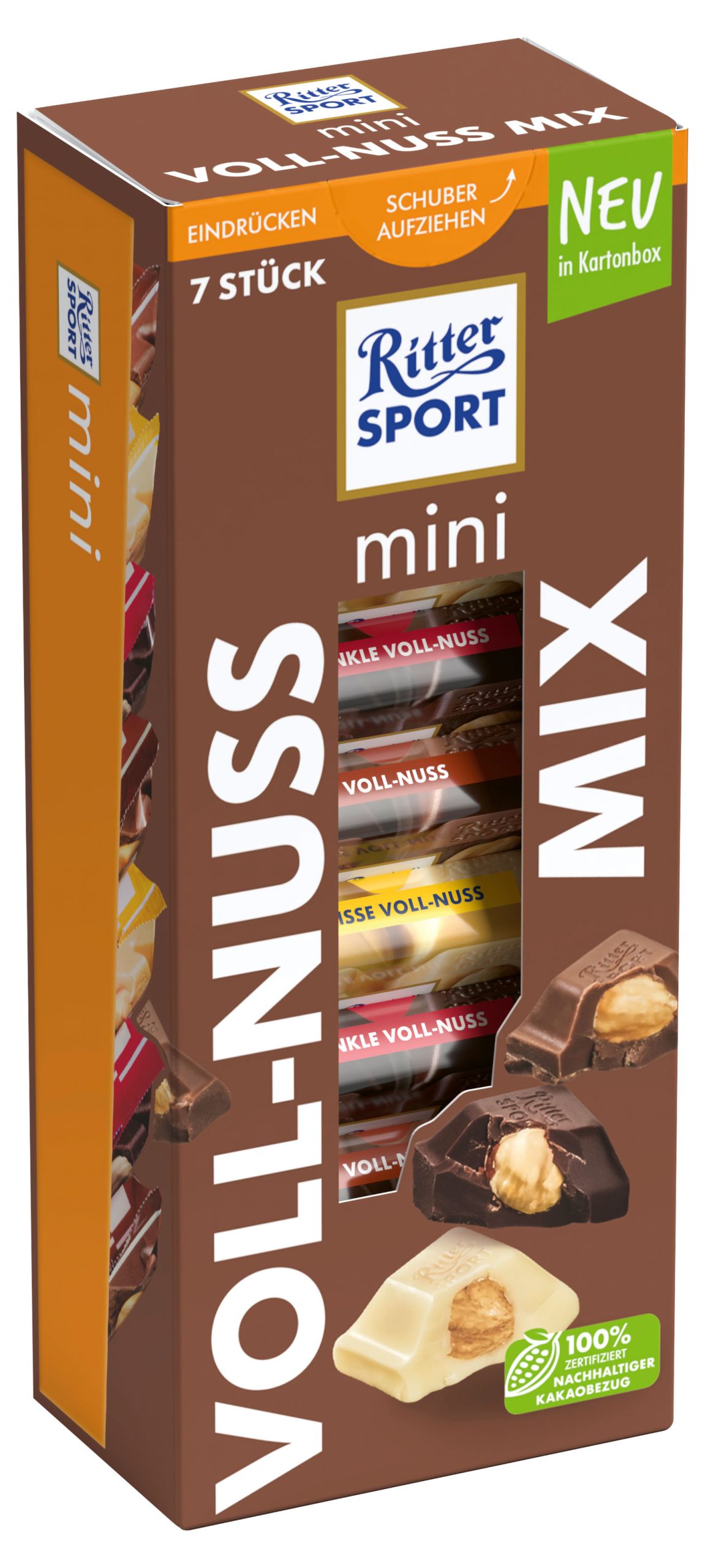 z382g15760.jpg Мікс шоколадок Ritter Sport Voll Nuss mini Mix 150 г 9 шт — изображение 1