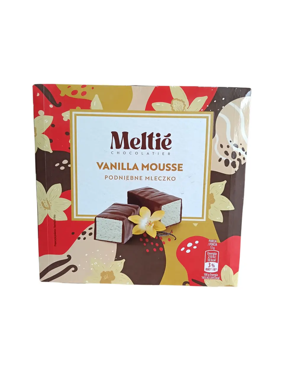 zck08udc7y.png Шоколадні цукерки Meltie Vanilla Mousse пташине молоко зі смаком ванілі 380 г - Зображення 1